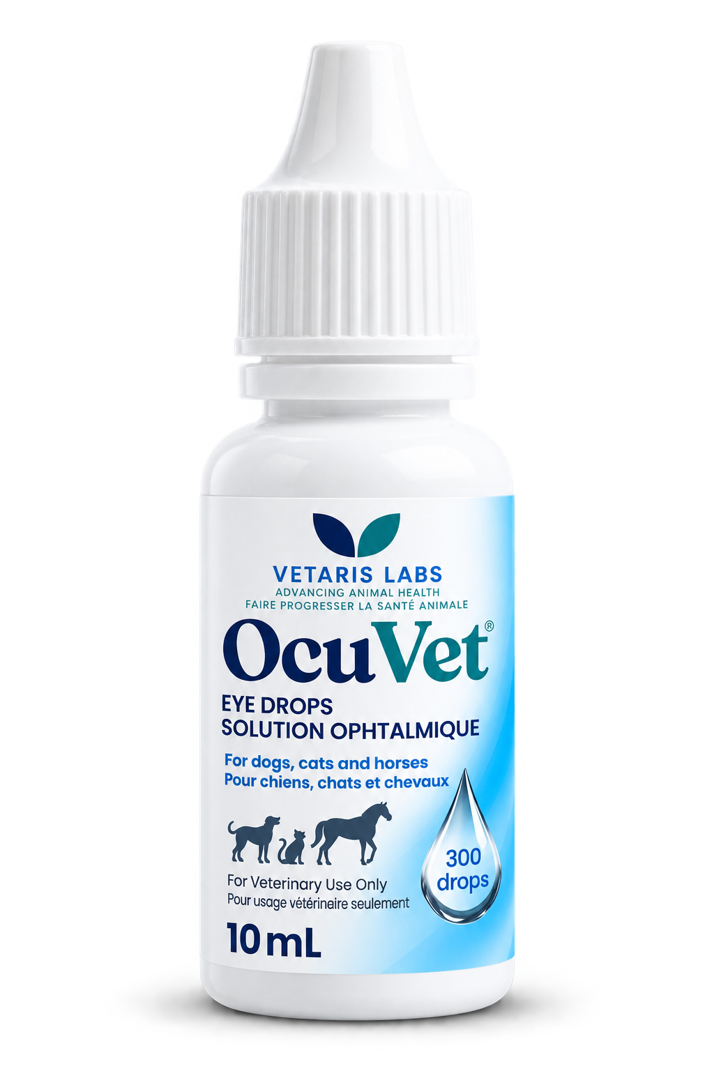 OcuVet preservative-free eye drops, 10 mL dropper bottle with trehalose and sodium hyaluronate